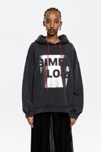 Washed black oversize logo sweatshirt