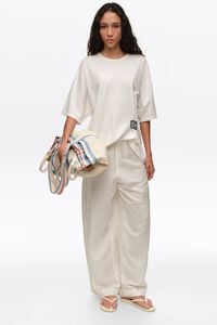 White ruched T-shirt with custom label