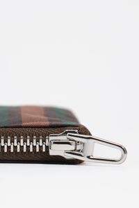 Medium coated chocolate green tartan clutch make-up case
