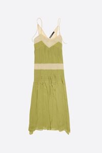 Two-tone pleated A-line strappy dress