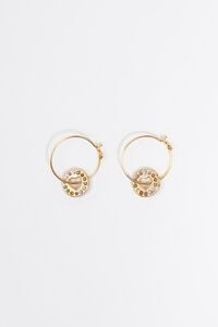 Aretes aro logo cristales dorado Aretes aro logo cristales dorado