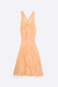 Vestido espalda cruzada seda naranja