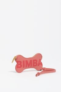 Monedero charm hueso piel rosa chicle Monedero charm hueso piel rosa chicle