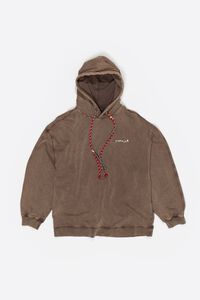 Brown floral logo hoodie