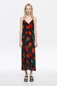 Black Ribbon Roses dress with double cord straps