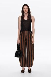 BARREL - Pantal&oacute;n denim hebilla rayas caf&eacute; claro