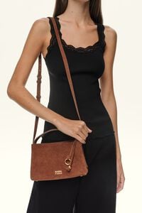 Chestnut leather Chihuahua mini slouch bag