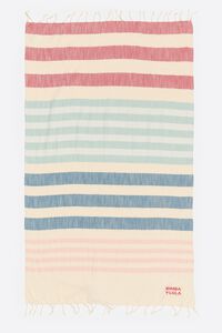 Navy blue cotton multicolor striped towel