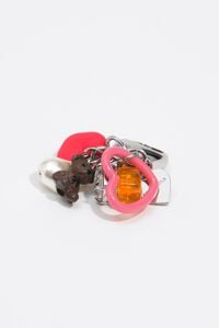 Anillo multicharms coraz&oacute;n plateado