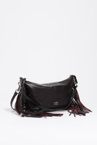 Medium burgundy fringed leather Madrid bag