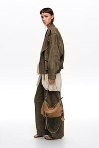Bolsa Trapecio mediana piel natural