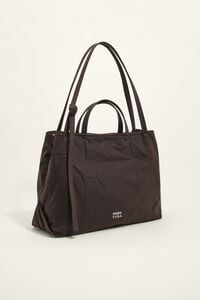 Bolsa shopper grande encerada caf&eacute; oscuro