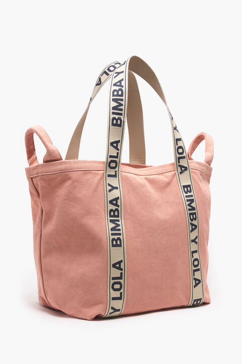 Bolsa shopper canvas rosa