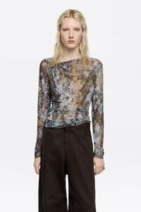 Camiseta ajustada tul Snake caqui Camiseta ajustada tul Snake caqui