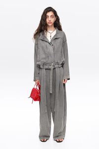 Chamarra denim fluida gris lavado