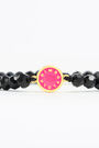 Black crystals bracelet pink piece Black crystals bracelet pink piece
