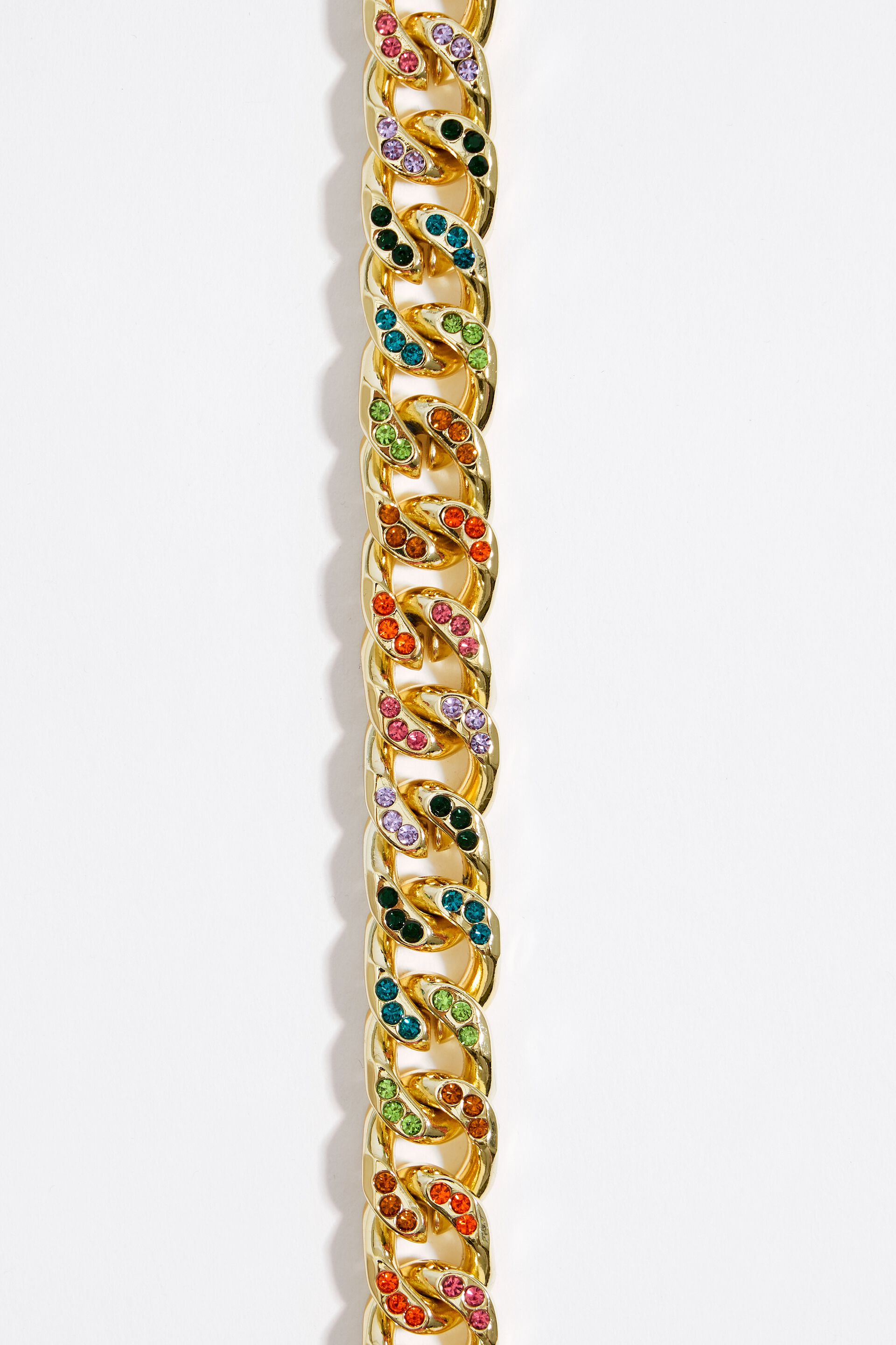 Gold plated crystals chain necklace