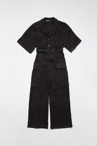 Mono cargo fluido negro lavado