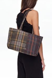 Bolsa shopper mediana tart&aacute;n chocolate verde