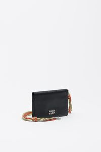 Cartera con solapa piel negra