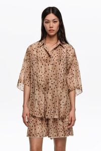 Camisa plisada manga corta watercolor dots