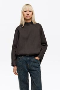 Camisa mao algodón lana café oscuro