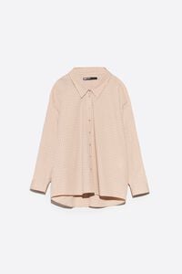Sand checked low-cut shirt