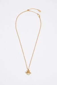 Collar abeja perla dorado