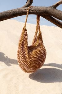 Bolsa crochet mediana beads tejido &aacute;mbar