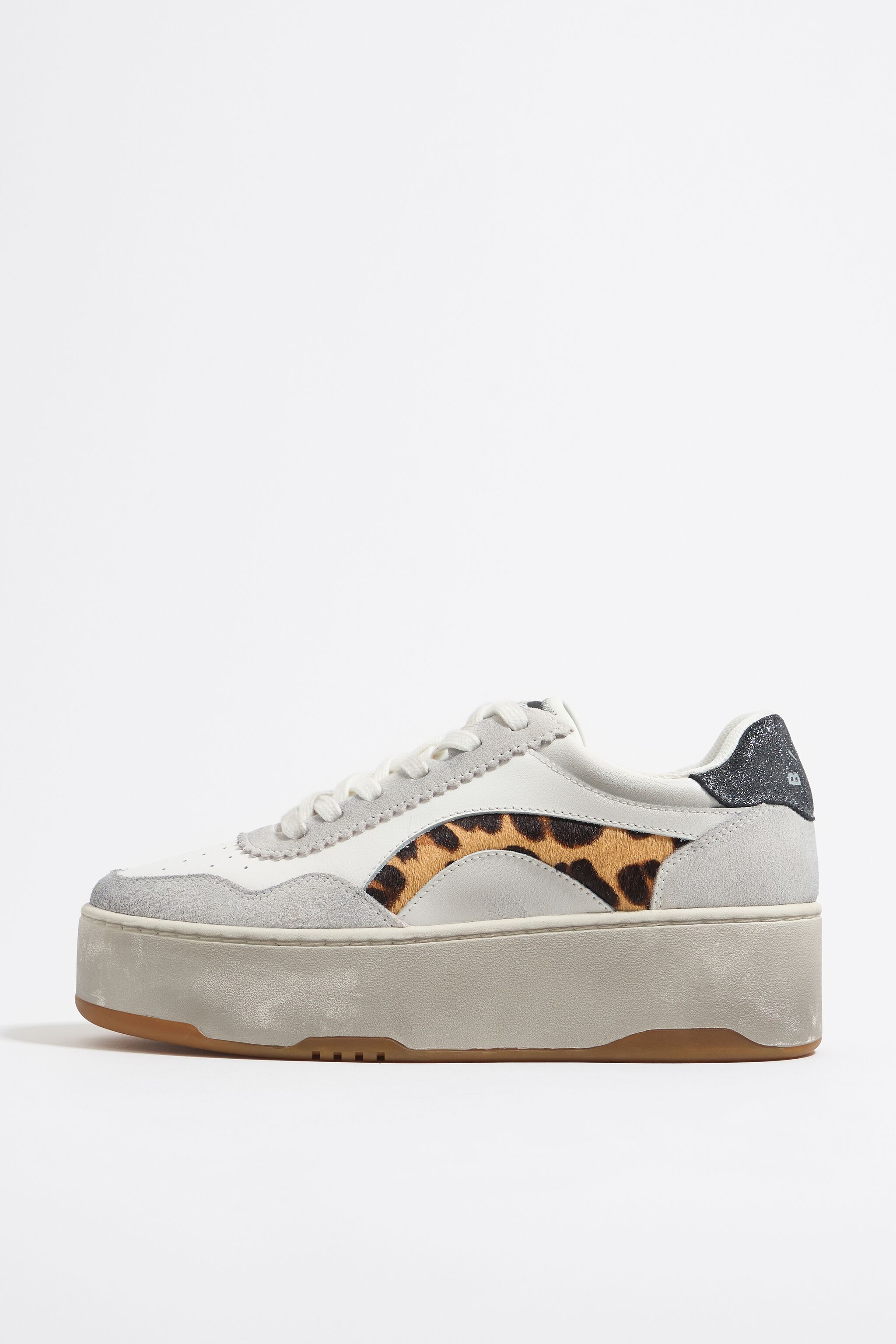Tenis cupsole 13 57 plataforma piel print leopardo