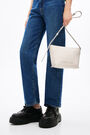 Bolso bandolera S trapecio piel blanco Bolso bandolera S trapecio piel blanco
