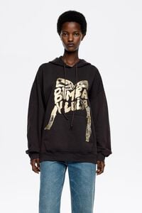 Sudadera capucha logo lazo burdeos