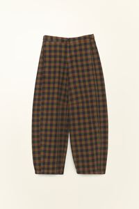 BARREL - Pantal&oacute;n denim cintura ajustable cuadros chocolate