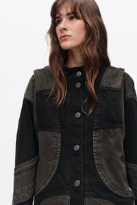 Chamarra denim oversize bicolor