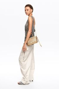 Gold plaited leather mini bag