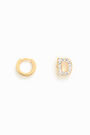 Mini hoop earrings with the letter D Mini hoop earrings with the letter D