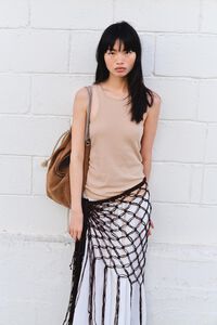 Falda fruncida con volumen algod&oacute;n blanca