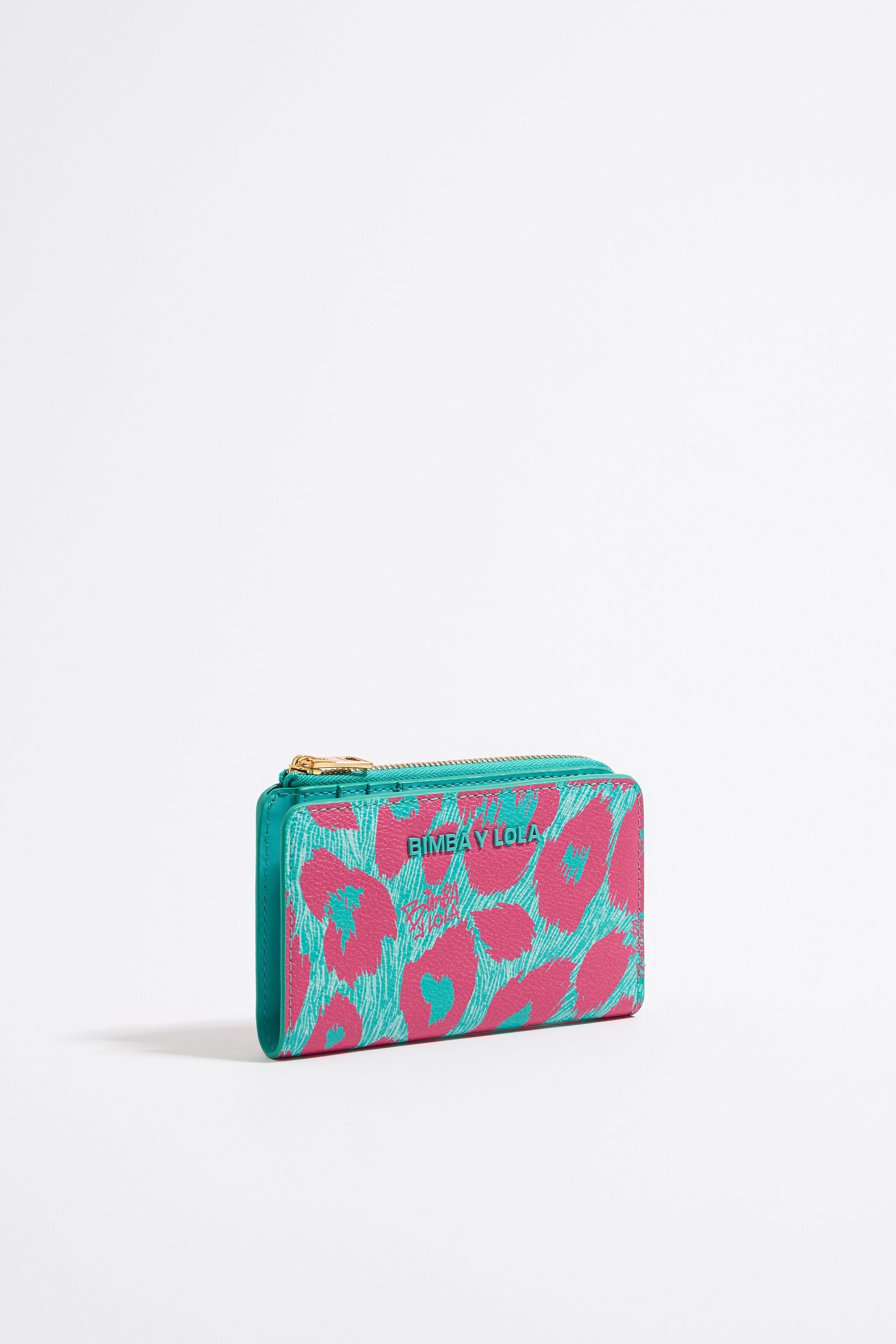Turquoise leopard purse