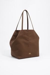 Bolsa shopper maxi algod&oacute;n caqui oscuro