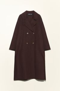 Abrigo doble faz midi chocolate oscuro