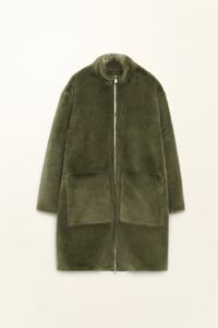 Khaki reversible fur coat