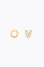 Mini hoop earrings with the letter V Mini hoop earrings with the letter V