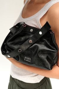 Bolsa Snaps mediana piel negra