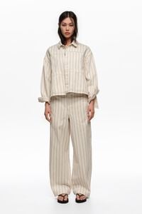 BARREL - Off-white striped jeans