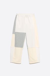 Ivory cotton patchwork jogger trousers