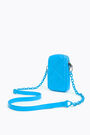 Metallic blue leather padded mini bag Metallic blue leather padded mini bag