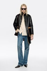 Abrigo reversible pelo caramelo