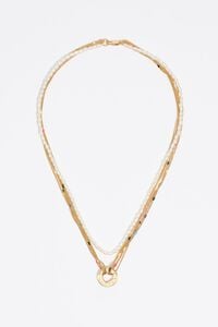 Collar multicadenas logo dorado Collar multicadenas logo dorado