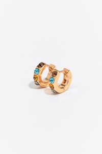 Multicolor crystals mini hoop earrings