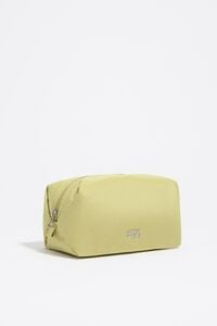 Large pale lime nylon make-up case